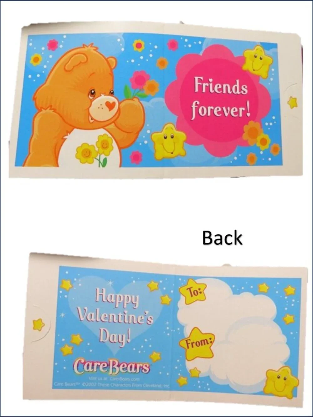 VTG 2002 Care Bears Valentines Cards & Rainbow Stars Bulletin Board Craft Lot
